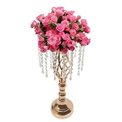 Gold 10Pcs Crystal Acrylic Flower Stands Vases 21.7in Wedding Centerpieces Decor