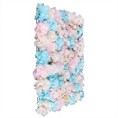 12PCS Artificial Flower Wall Panel White Hydrangea Rose Wedding Backdrop Decor