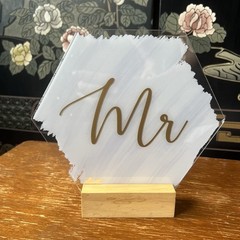 Mr & Mrs Wedding Signage Bride Groom Acrylic Sign Wedding Table Decor