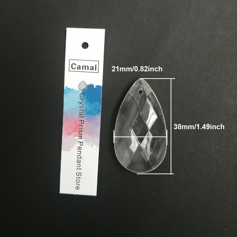 30pcs Acrylic Crystal Drop Pendant Prisms Chandelier Curtain Lamp Hanging Parts