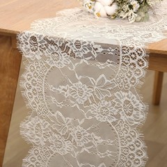 2 Pack Ivory Lace Table Runners 14×120 inch Rectangular Wedding Table Runner …