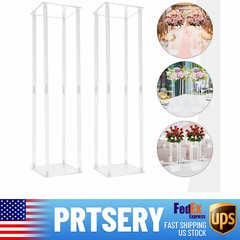 2PCS 39″ Acrylic Flower Stand Column Vase Centerpieces Clear Wedding Decoration