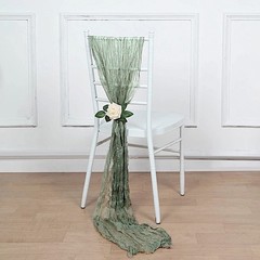 5 DUSTY SAGE Gauze Cheesecloth CHAIR SASHES Party Events Decorations Supplies