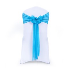 25/50/100/200 Sheer Chiffon Chair Sashes Bows 7.5″ Wide Wedding Party Decoration