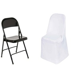 100 White Polyester Folding Chair Covers Wedding Banquet Reception Decorations