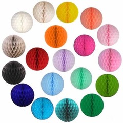 30x Multi-Color 4 8 12 inch HoneyComb Tissue Paper Balls Pom Poms Wedding Decor