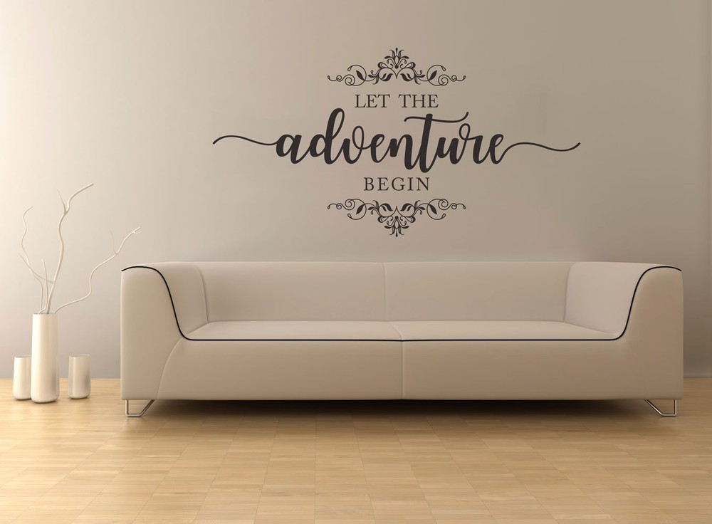 Let the Adventure Begin Wedding Sign Sticker Vinyl Decal Wall Mirror Frame