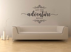 Let the Adventure Begin Wedding Sign Sticker Vinyl Decal Wall Mirror Frame