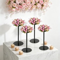 4Pcs 40cm Wedding Flower Stands,Black Metal Flower Stand for Table Centerpieces