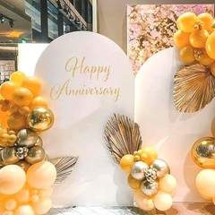 Happy Anniversary Decal Sign for Backdrop – Wedding Decorations Stickers Gold