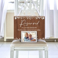 Rustic Wedding Memorial Sign with Ribbon Reserved Signs Wood in Loving Memory…