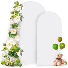Arch Backdrop Cover Set 2 Sided Stretchy Spandex Fitted 7.2 ft, 6 ft White