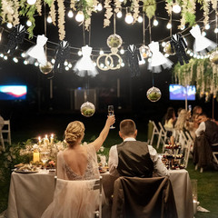 Bride and Groom Wedding Dress Garland Banner, 9.8 Ft Hanging Tuxedo and Gown wit