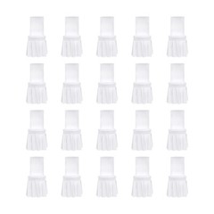 20PCS White Chair Covers for Wedding Parties and Dining Stretch Chair Slipcovers