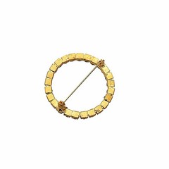Gold 2 in Round Metal Chair Sash Pin Buckle Rhinestones Party Events Decorations