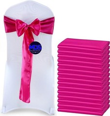 Magenta Satin Chair Bows 10 PCS – Reusable Sashes for Weddings & Celebrations