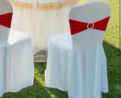 Chair Sashes Bows, 30 Piece Elastic Chair Cover Bands Milk Silk,14.2×5.9in Clip