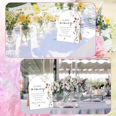 Wildflower In Loving Memory Sign For Wedding, Wedding Ceremony Sign, 6 x 8 In…