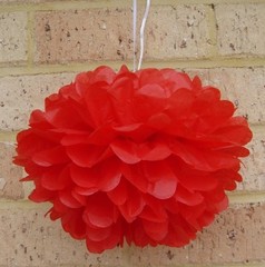 6x 30cm pink red white tissue paper pom pom wedding party baby shower decoration