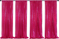 Sequin Backdrop, 2 Pcs Silver 2Ftx8Ft Curtains for Party, Wedding, Event, Photog