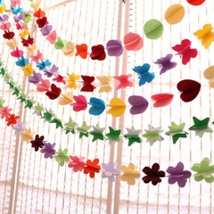 [JB] 1.8M Tissue Paper Colorful Flower Garland String Children’s Education Party