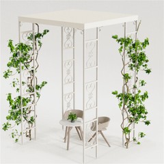 French Style Garden Arch Arbor Trellis Wedding Lawn Metal Gazebo Pergola Pavilio