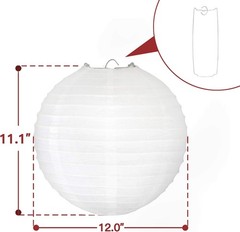 10 Pcs 12 inch White Paper Lanterns Great Chinese/Japanese Decorations