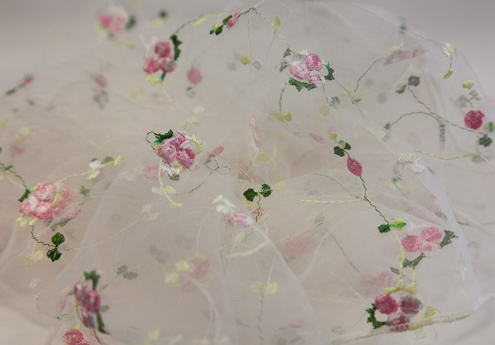 FLORAL EMBROIDERED ORGANZA CHAIR SASH BOW OVERLAY OR TABLE RUNNER WEDDING CHAIR