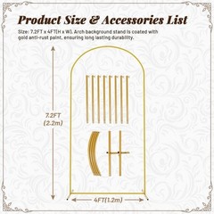 7.2Ft Stable Arch Wedding Frame for Birthday Wedding Party Background Decoration