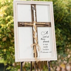 Three Strands Cord Wedding Unity Sign 10″ × 15″, Unity Cross Braid for Wedding