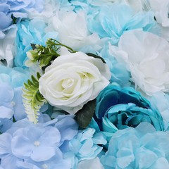 Silk Flowers Wall Panels for Wedding Backdrop 6 Packs Blue Artificial Floral