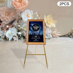 2 Pcs Gold Easel Stand Nano Baking Paint Poster Easel Easel Tripod Steel
