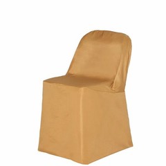 10 Gold Polyester FOLDING CHAIR COVERS Wedding Banquet Reception Decorations