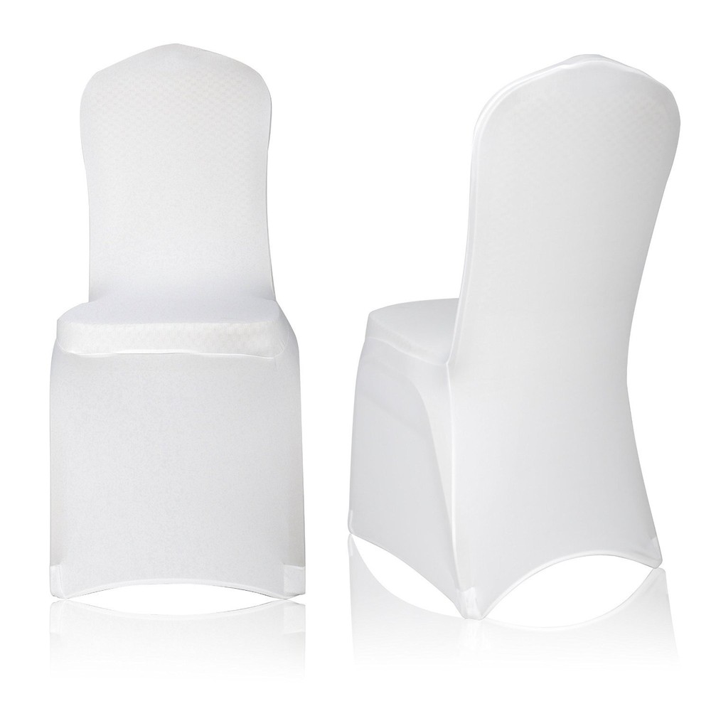 50 Pieces Universal White Polyester Spandex Folding Chair Cover Wedding Party