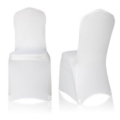 Universal White Polyester Spandex Folding Chair Cover Wedding Party FREE SHIP