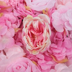 6 Pcs Wedding Flower Wall Panel Floral Backdrop Silk Rose Wall 40*60cm Dark Pink
