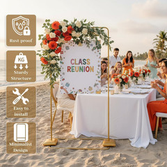 Gold Adjustable Wedding Welcome Sign Stand – 50/68 Inch Metal Holder