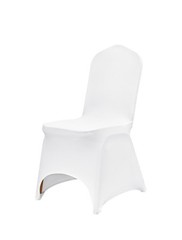 Stretch Spandex Wedding Party Arched Front Chair Covers White (50pcs)