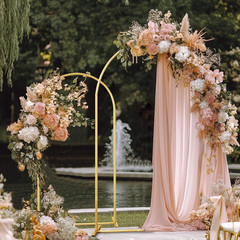 Gold Metal Balloon Arch Stand Set for Wedding & Party Decor – 6FT & 7.2FT