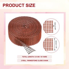 2 Roll 1.5″x20 Yard Crystal Rhinestones Mesh Ribbon Red (4mm)