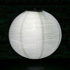 Quasimoon 16″ White Fine Line Premium Even Ribbing Paper Lantern, Extra Sturd…