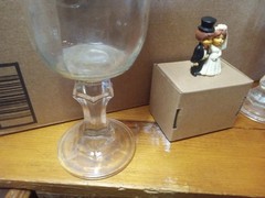 2 Qty Barnstar Canning Jar Country Wedding Glasses W Glass No# 10 Lids +Cake Top