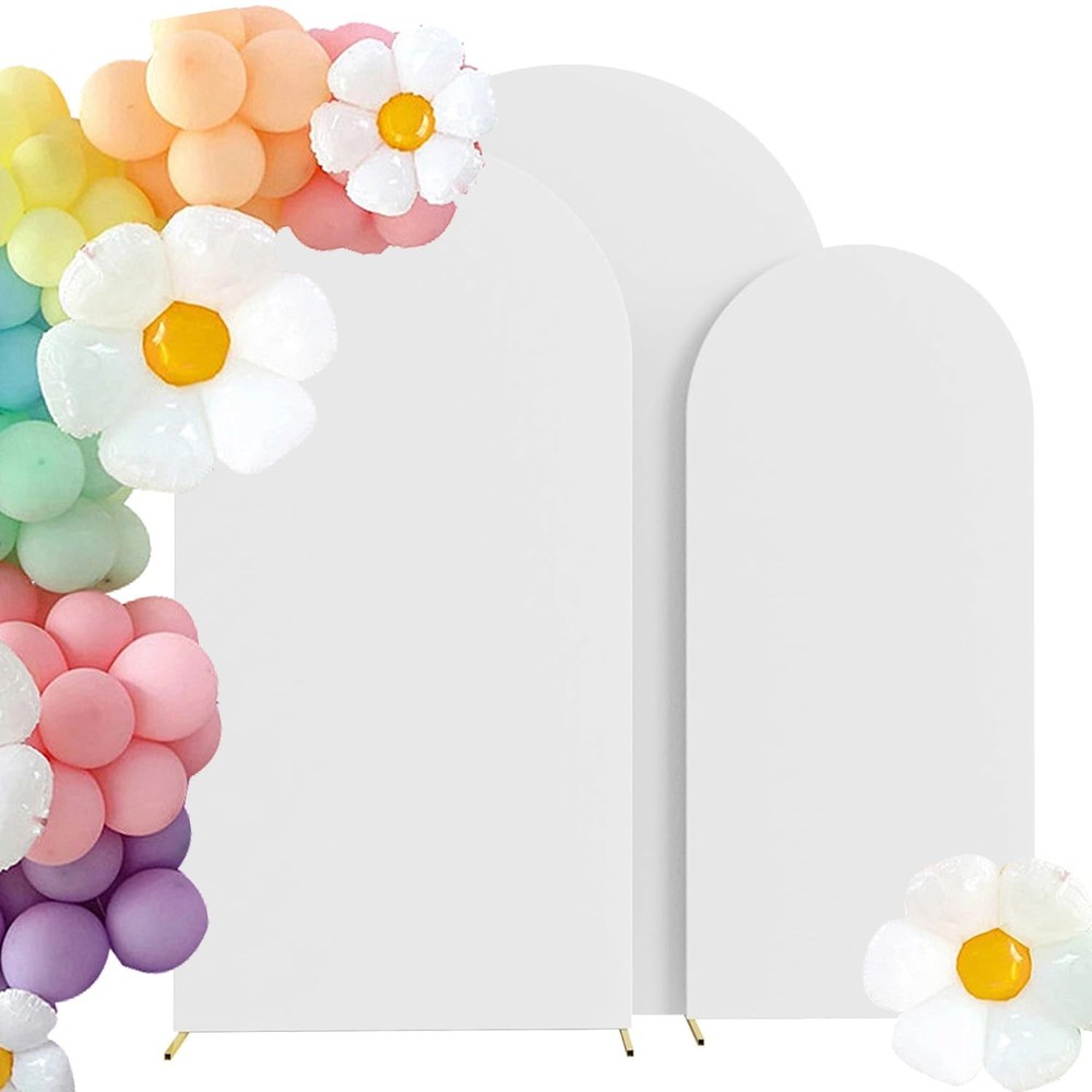 White Spandex Stretchy Wedding Arch Covers 6FT 6.6FT 7.2FT Fitted Arch Stand