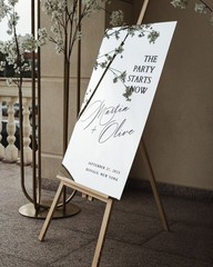 Silver Mirror Wedding Sign – Acrylic Welcome Sign for Wedding Entrance – Decor