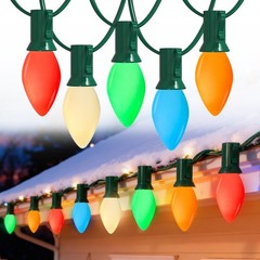 C7 LED Christmas Lights 25Ft Multicolor Christmas String Lights Outdoor with …