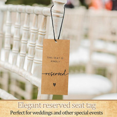 36 Pcs Reserved Seating Chair Signs for Wedding Ceremony Reserved Seat Sign Hang
