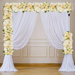 6pcs Artificial Flower Wall Panels Wedding Backdrop 50x20cm (each) Champagne