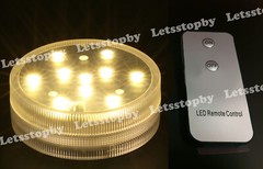 1 (10) LED WARM WHITE SUBMERSIBLE Wedding PARTY Light Vase Base Remote Control