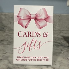 3pc Bridal Shower 4×6 Tabletop Signs 👰Cards & Gifts, Bouquet Bar, Kisses Game