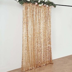 MATTE CHAMPAGNE 8×8 ft Big Payette Sequined BACKDROP CURTAIN Wedding Events